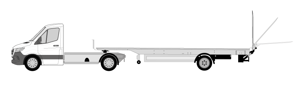 Minisattel Chassis Zeichnung, für Verteilerauflieger